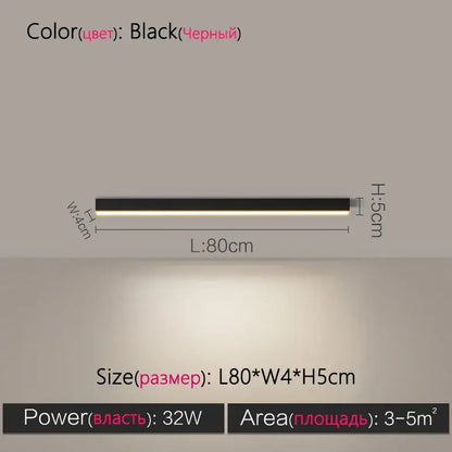 Black rectangular led wall sconce with sleek modern design and slim profile for decorbites led ceiling lamp use