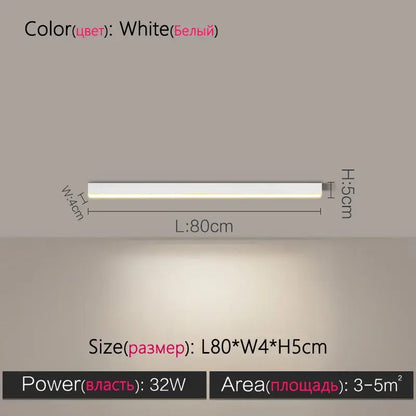 Modern minimalist white led ceiling lamp with sleek design 80cm length decorbites led ceiling for living room decor