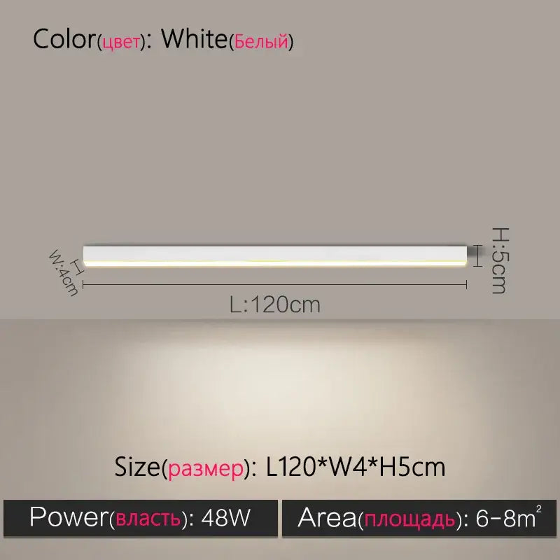 Modern minimalist linear white led ceiling lamp with sleek 120cm strip light for living room decorbites led ceiling design