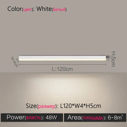 Modern minimalist linear white led ceiling lamp with sleek 120cm strip light for living room decorbites led ceiling design