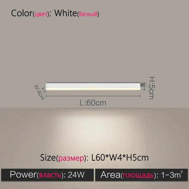 Modern minimalist white led strip ceiling lamp 60cm slim profile decorbites led ceiling for living room decor