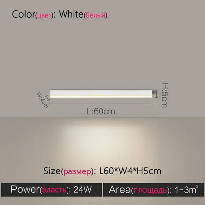 Modern minimalist white led strip ceiling lamp 60cm slim profile decorbites led ceiling for living room decor