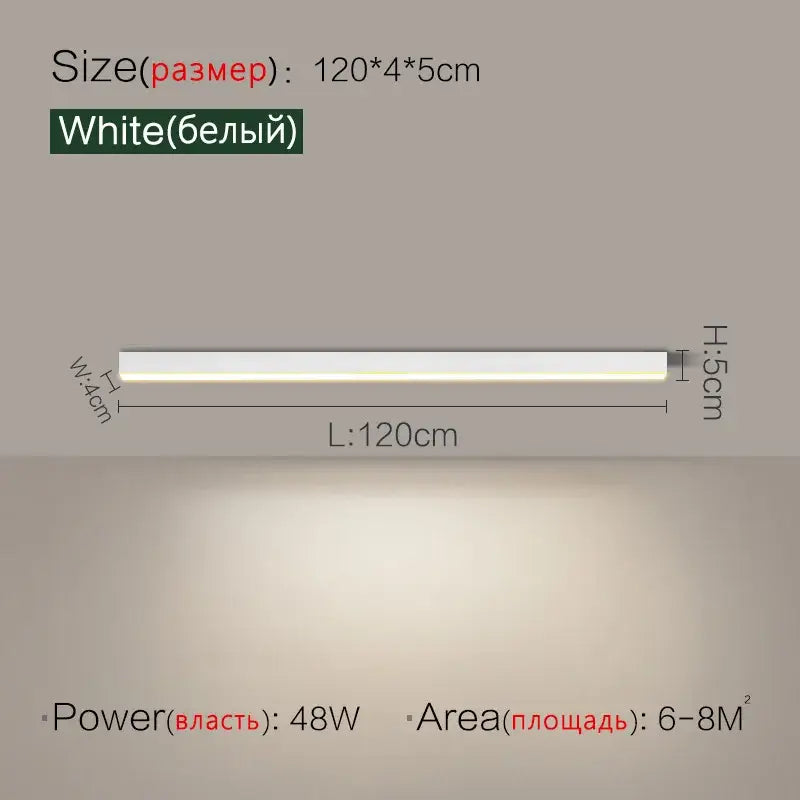 Modern minimalist white led ceiling light 120cm slim profile for stylish living room decorbites led ceiling lighting