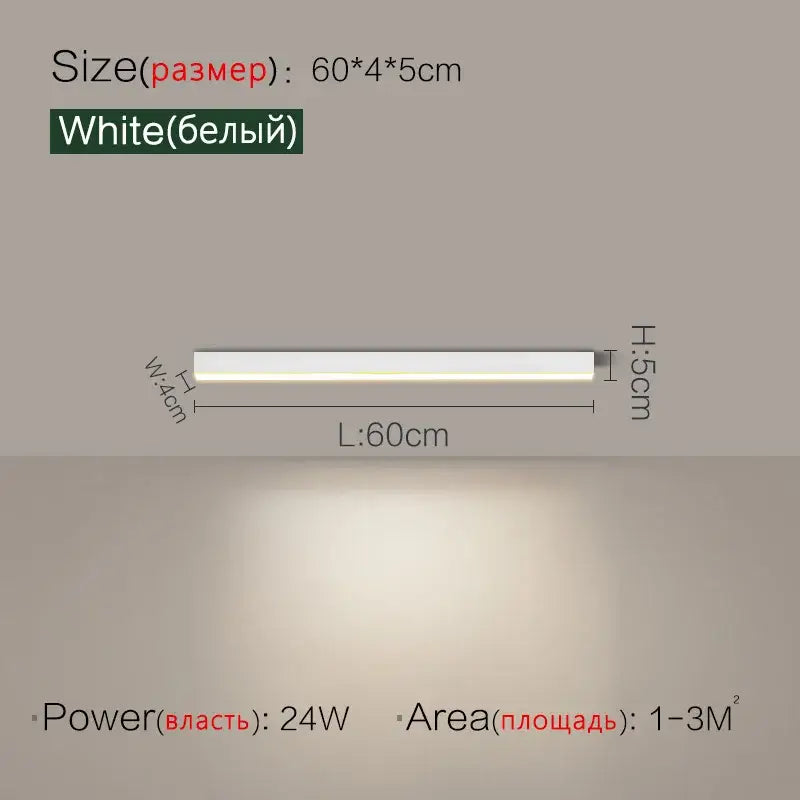 Modern minimalist white rectangular led ceiling light 60cm long decorbites led ceiling for living room decor