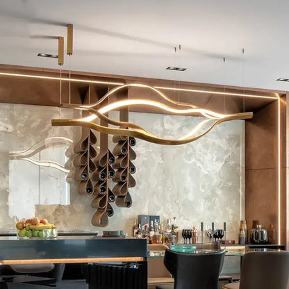 Modern minimalist white and bronze lip shaped chandelier with golden sculptural pendant light and decorbites lip shaped design