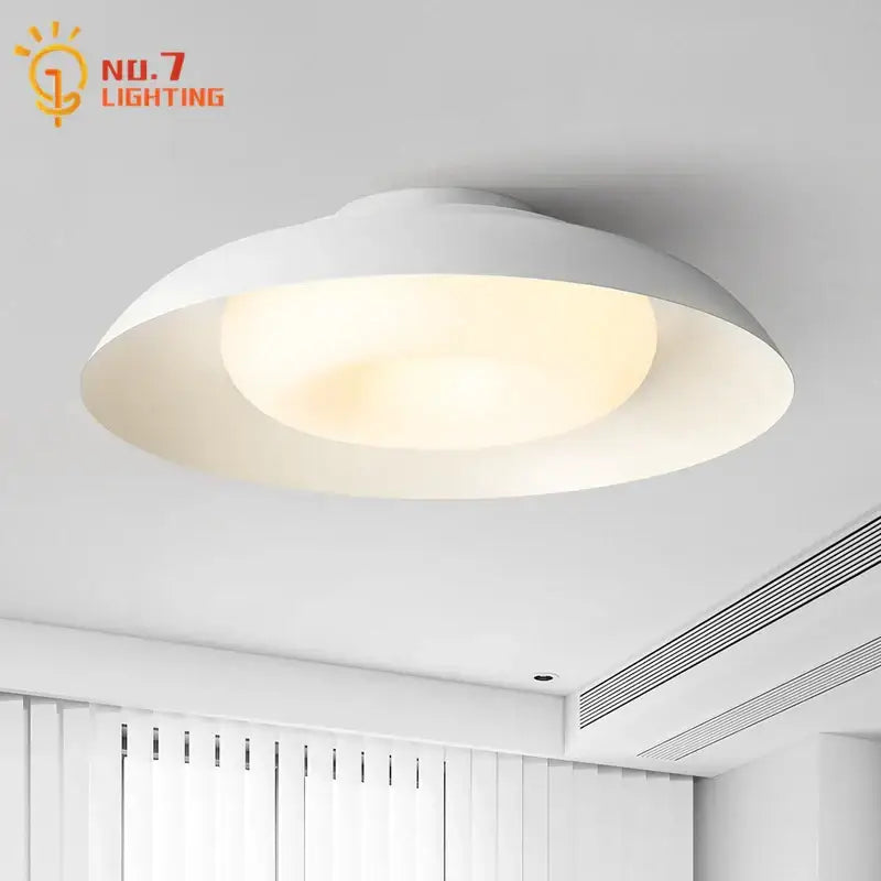 Modern minimalist white cream wind ceiling light with sleek design and soft diffused glow for living room decorbites cream wind