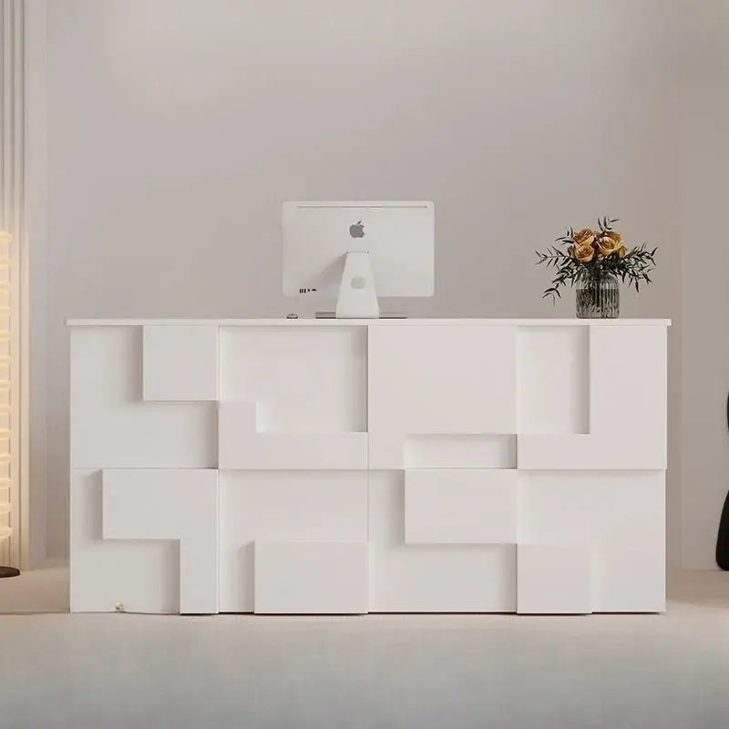 Modern minimalist white geometric living room lockers featuring a sleek modular design for stylish room lockers
