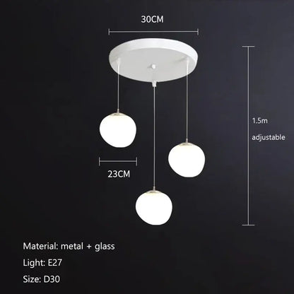 Modern minimalist white glass ball led pendant lights with metal fixture for living room decorbites glass ball lighting
