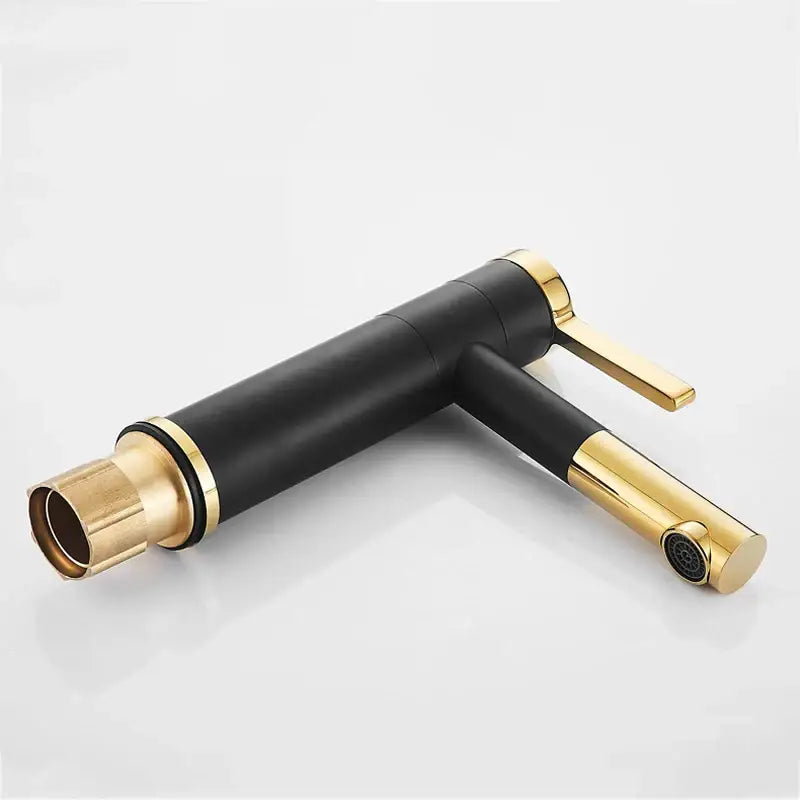 Modern minimalist white and gold black brass bathroom sink faucet with sleek decorbites black brass design for bathroom use