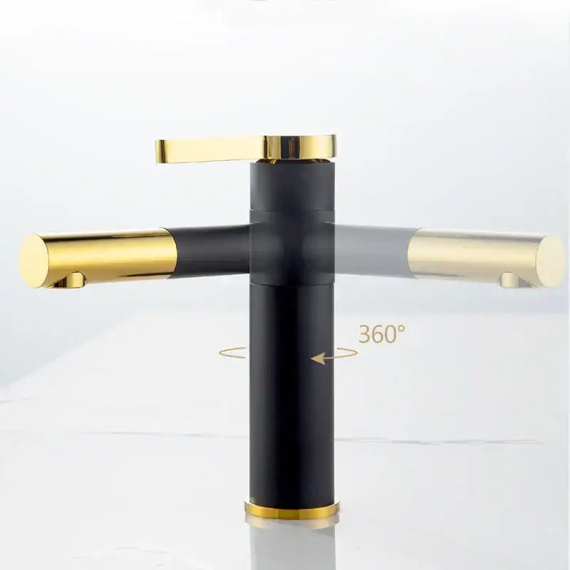 Modern minimalist white and gold black brass bathroom sink faucet with black and gold decorbites black brass finish