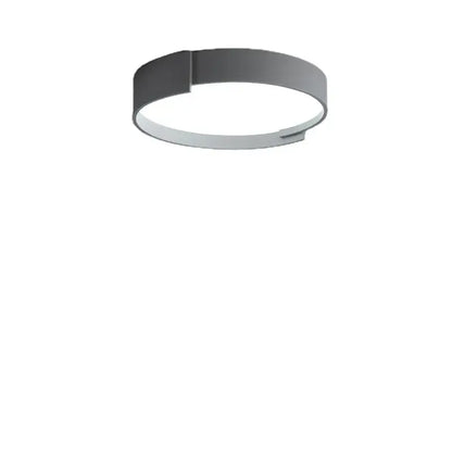 Modern minimalist white and gray led ceiling lamp with sleek circular design and matte gray brushed silver finishes by decorbites