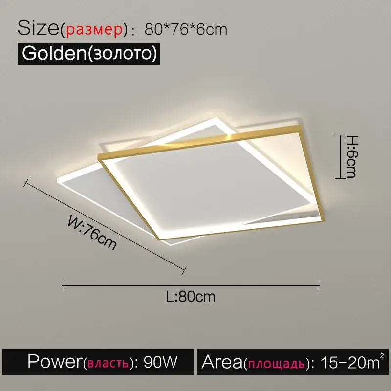 Modern minimalist black-framed led ceiling lamp with frosted glass panels for bedroom ambient light decorbites led ceiling