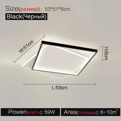 Modern black-framed rectangular led ceiling lamp with sleek minimalist design for bedroom decorbites led ceiling lighting