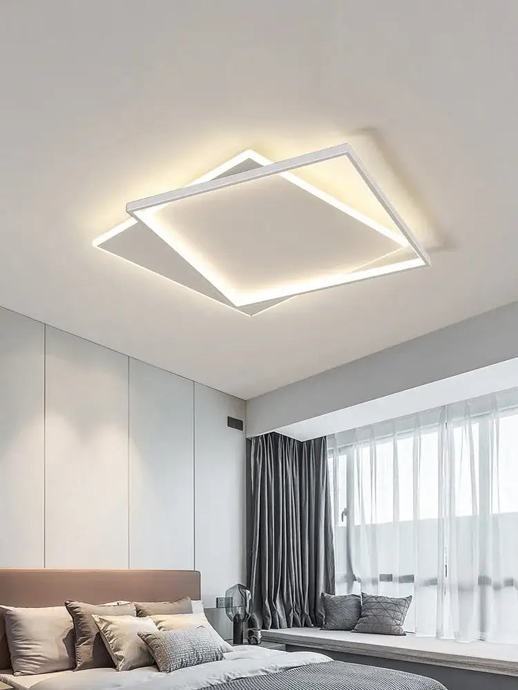 Modern minimalist white led ceiling lamp with sleek square design and soft ambient glow for bedroom decorbites led ceiling