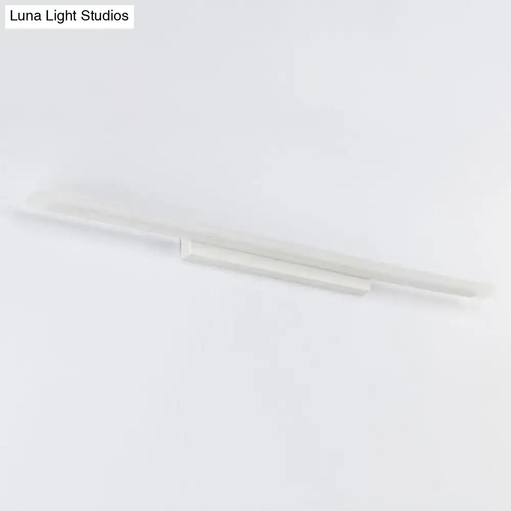 Modern minimalist white led vanity light fixture with sleek linear design for bathroom light fixture use