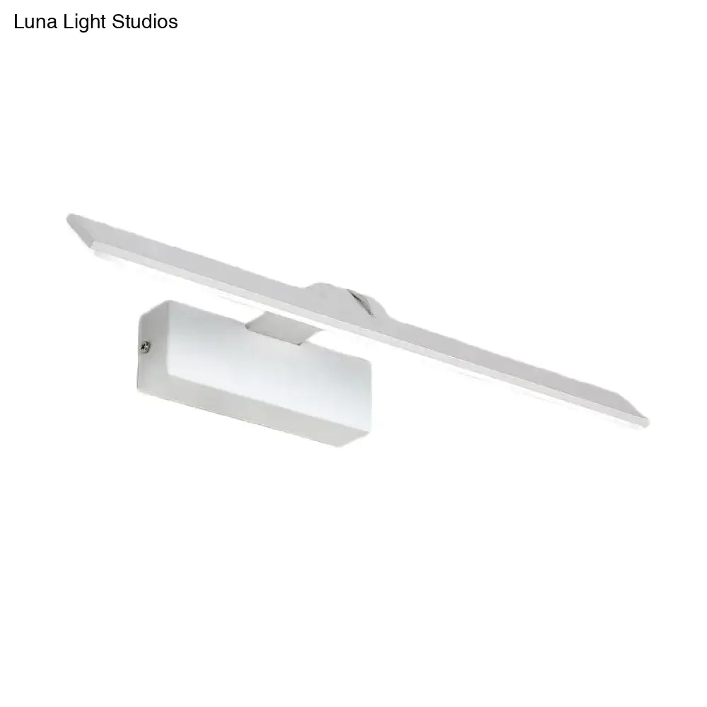 Modern minimalist white led wall light fixture with sleek design suitable for bathroom 110v-120v and 220v-240v use