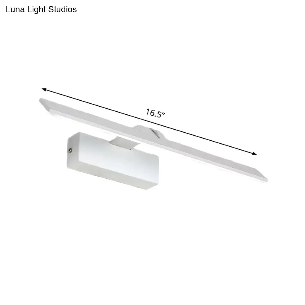 Modern minimalist white rectangular led wall light with sleek design 16.5 inch for bathroom 110v-120v and 220v-240v
