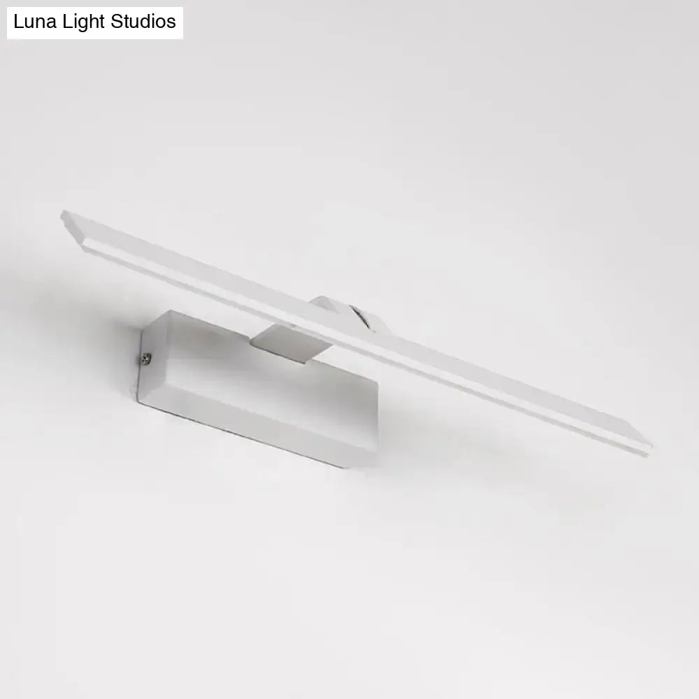 Modern minimalist white led wall light fixture with sleek design suitable for bathroom 110v-120v and 220v-240v use