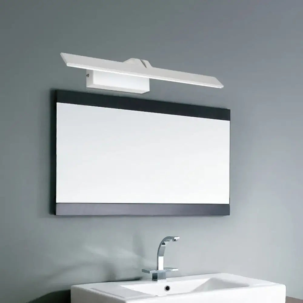 Modern minimalist white led wall light fixture with sleek design for bathroom 110v-120v and 220v-240v use