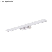 Modern minimalist white led wall light with warm white and white light features a sleek brushed metal bracket