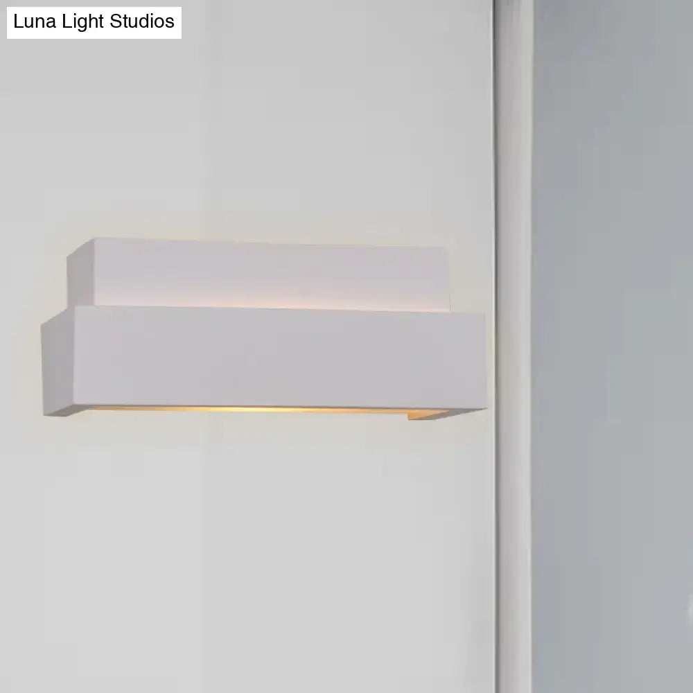 Modern minimalist white rectangular wall washer light with sleek design and warm ambient lighting for bedroom use