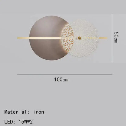 Modern minimalist wall light featuring a matte gray spherical element and white coral design on gold iron for decorbites deer wall