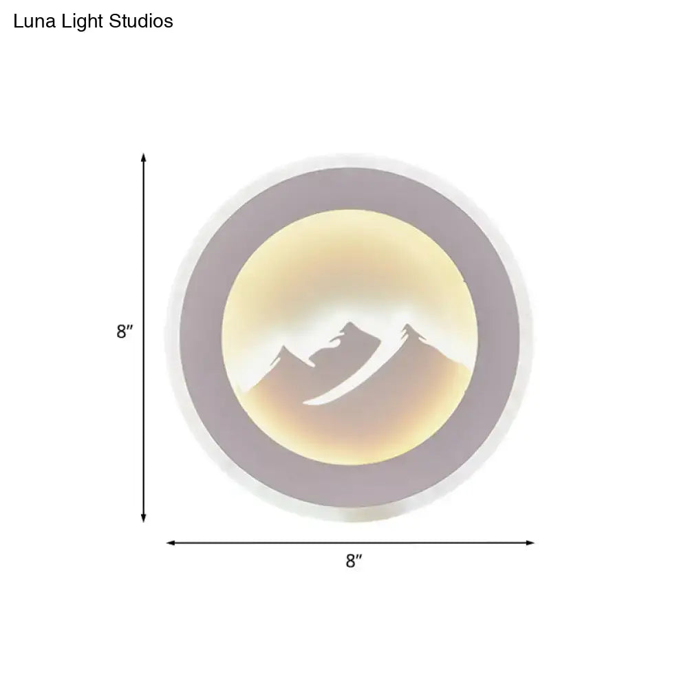 Modern mountain silhouette led wall sconce 12 inches fixture with warm glow and elegant mountain design for bedroom use
