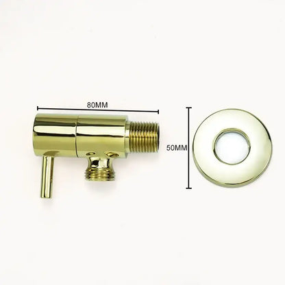 Modern multi finish decorbites brass triangle valve brass triangle valve in gold-colored brass with threaded connections