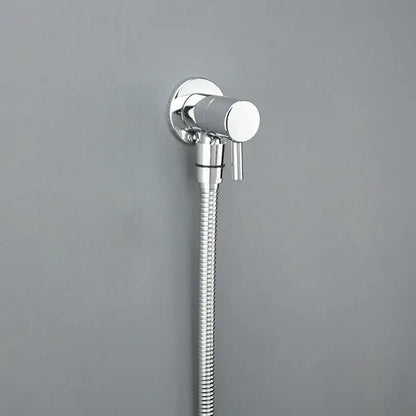 Chrome finished wall-mounted bidet spray with flexible ribbed hose and dual control lever from decorbites brass triangle valve bathroom faucet