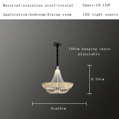 Modern multi tiered crystal ceiling chandelier with stainless steel frame and led light by decorbites crystal ceiling