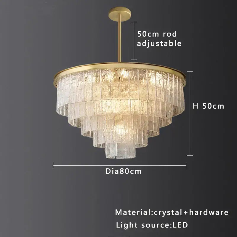 Modern multi tiered gold elegant crystal glass chandelier with brass finish and led lighting for dining room decorbites elegant crystal