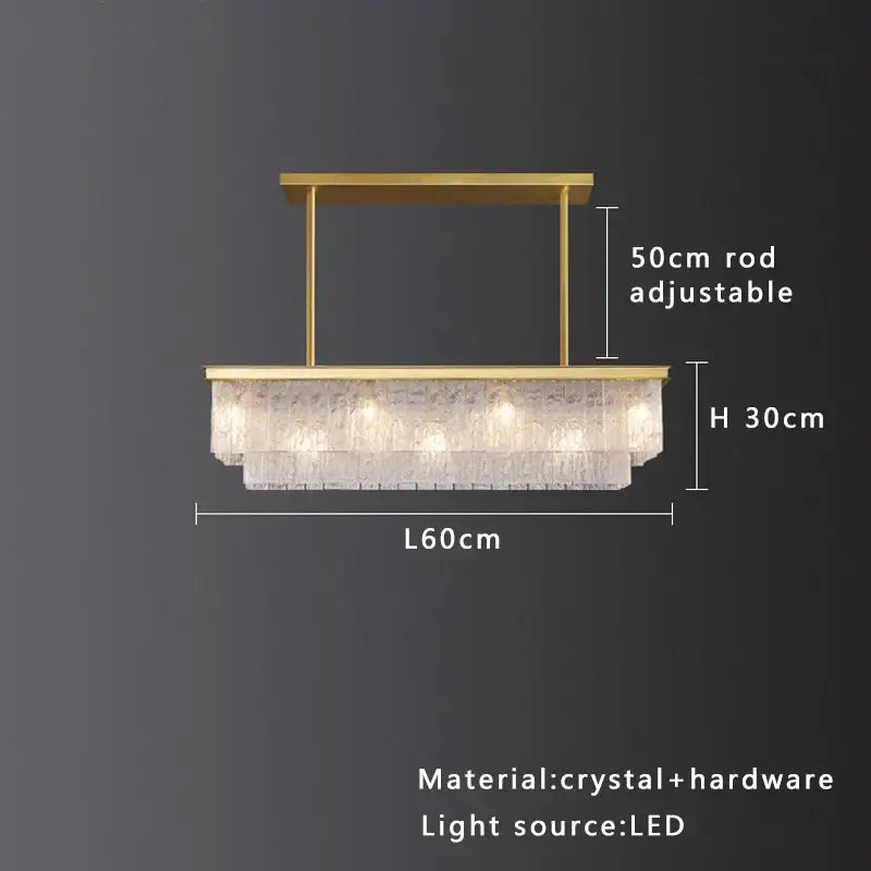 Modern multi tiered gold elegant crystal glass chandelier with cascading crystal tiers and led lighting for dining room decorbites elegant crystal