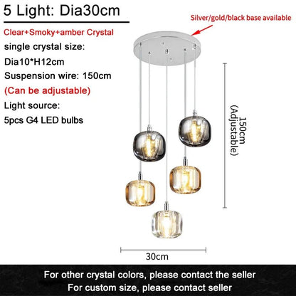 Modern Nordic Crystal Cluster Pendant Light - Decorbites