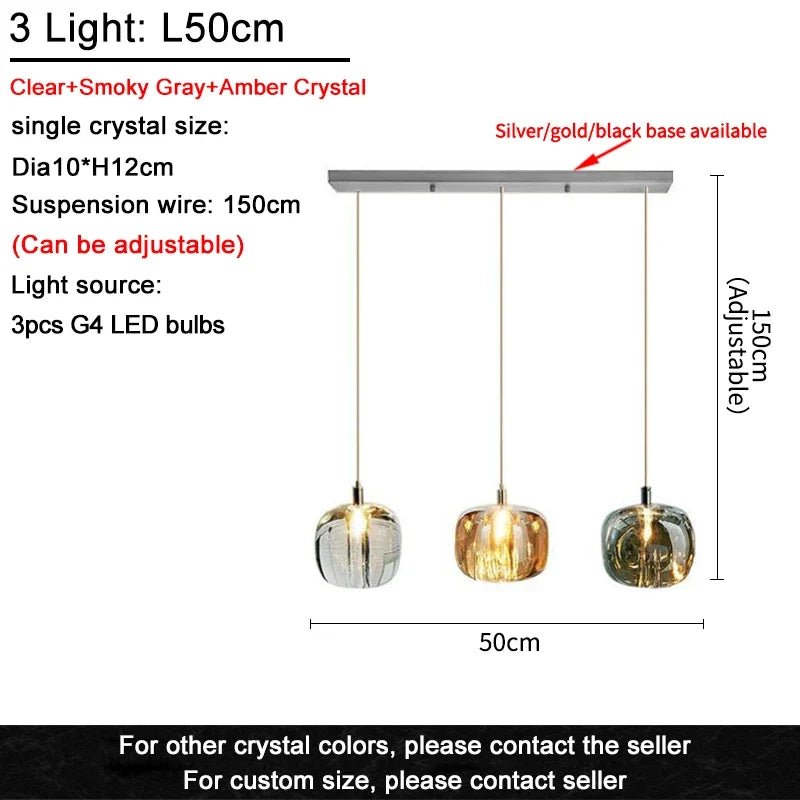 Modern Nordic Crystal Cluster Pendant Light - Decorbites