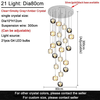 Modern Nordic Crystal Cluster Pendant Light - Decorbites