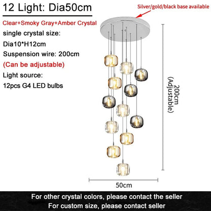 Modern Nordic Crystal Cluster Pendant Light - Decorbites