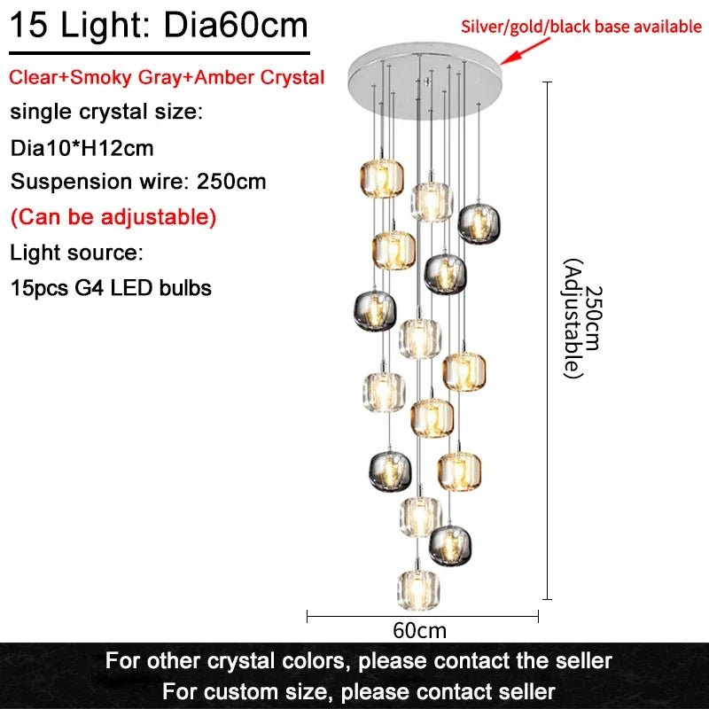 Modern Nordic Crystal Cluster Pendant Light - Decorbites