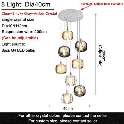 Modern Nordic Crystal Cluster Pendant Light - Decorbites