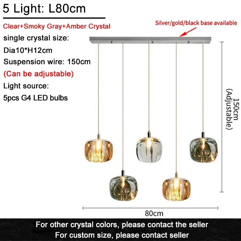 Modern Nordic Crystal Cluster Pendant Light - Decorbites