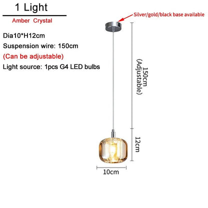 Modern Nordic Crystal Cluster Pendant Light - Decorbites