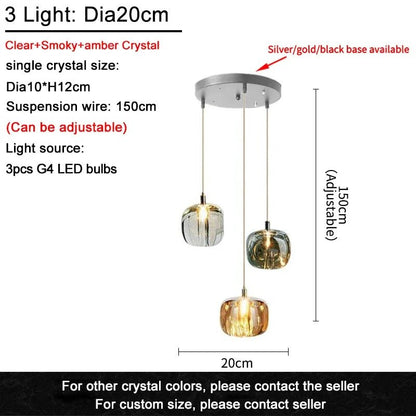 Modern Nordic Crystal Cluster Pendant Light - Decorbites