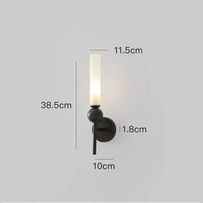 Modern black metal wall sconce with frosted glass candle shade in decorbites copper wall lamp for living room use