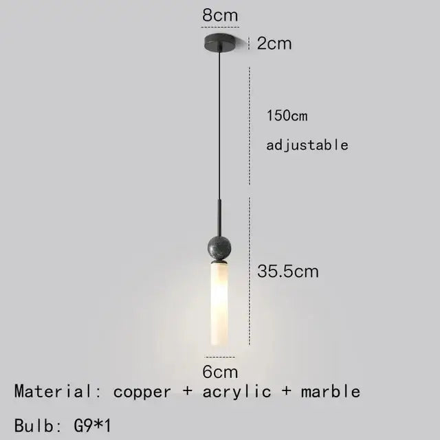 Minimalist decorbites copper wall lamp with matte black copper mount, acrylic diffuser, and marble sphere accent for living room