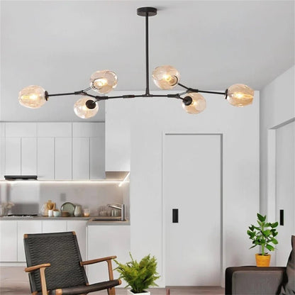 Modern Nordic Glass Pendant Light in Painted Metal - Decorbites