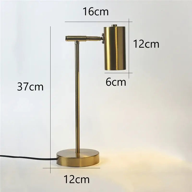 A modern Nordic decorbites golden table lamp with adjustable brass desk light 37cm height for bedroom use