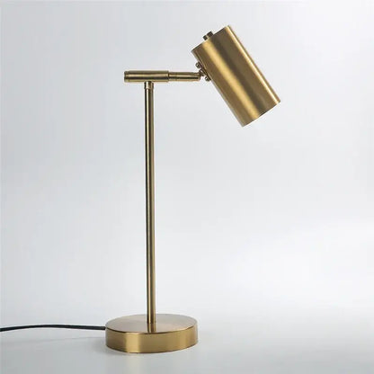 Modern nordic decorbites golden table lamp with brass finish adjustable desk light and cylindrical shade