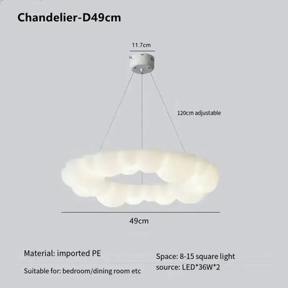 Modern off white cloud pendant led decorbites cloud pendant light with soft white pe finish and adjustable 120cm length