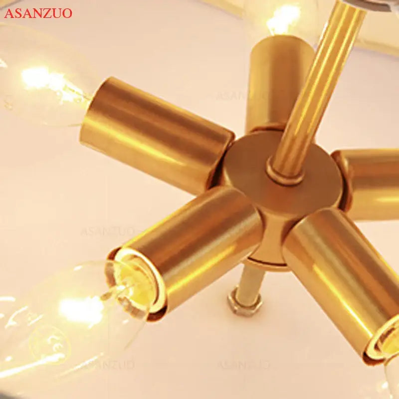 Gold-toned brass ceiling light with five filament bulbs for modern off white textured fabric copper acrylic ceiling decorbites copper acrylic ceiling
