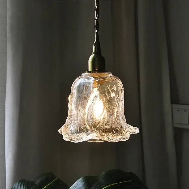 Modern olive green and copper glass led pendant lamp with clear textured glass and brass fixture for kitchen decorbites copper glass