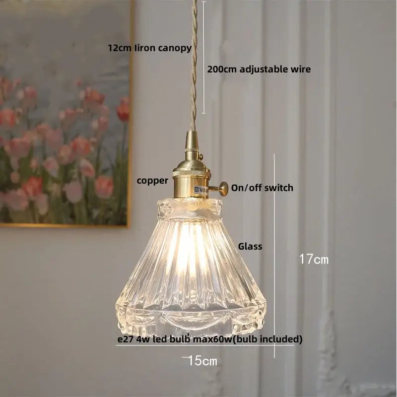 Modern olive green and copper glass led pendant lamp with clear fluted glass and brass copper fixture for kitchen decorbites copper glass pendant lamp